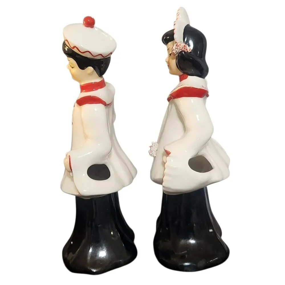 Mid Century Florence Ceramics California Pottery Figures Asian Couple Oriental